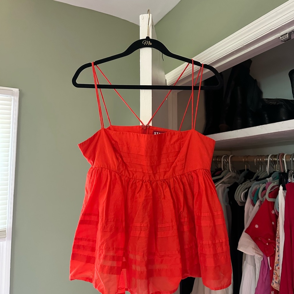 STAUD Vibrant Orange Camisole